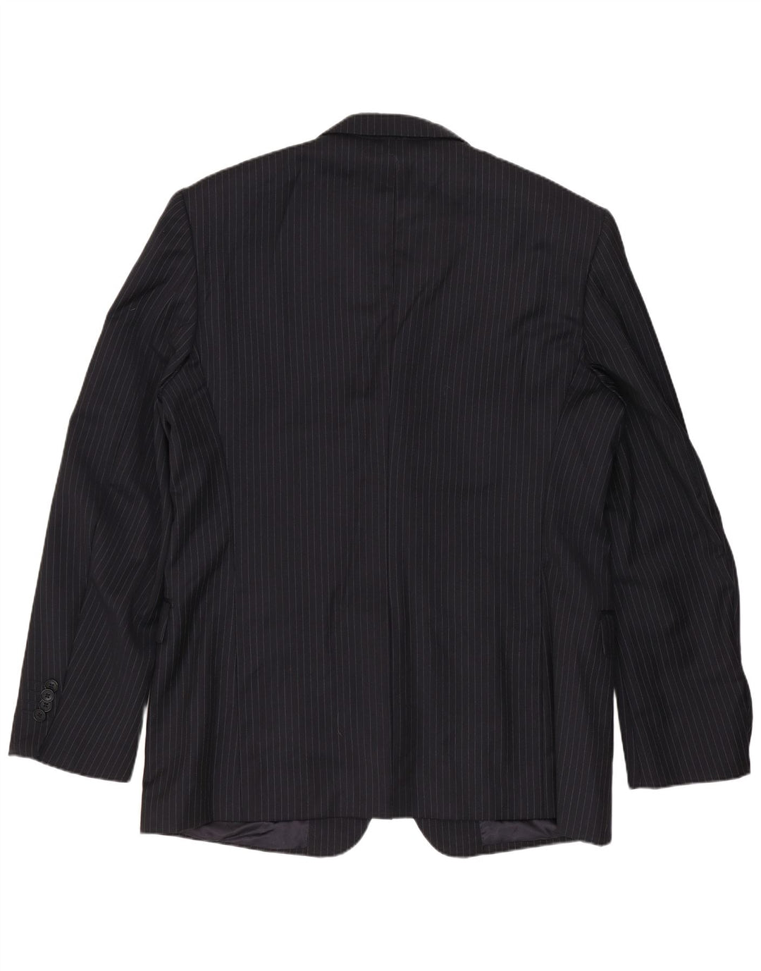 Ferre Herren-Blazer mit 3 Knöpfen, IT 54 2XL, marineblaue Nadelstreifen-Schurwolle
