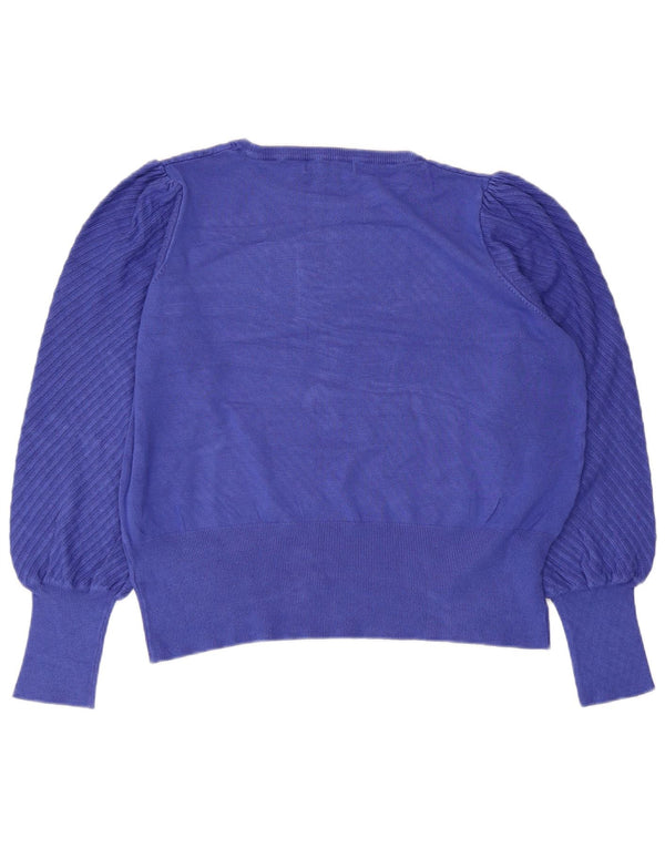 Marks & Spencer Damski sweter z okrągłym dekoltem, UK 20 2XL, niebieski, wiskoza