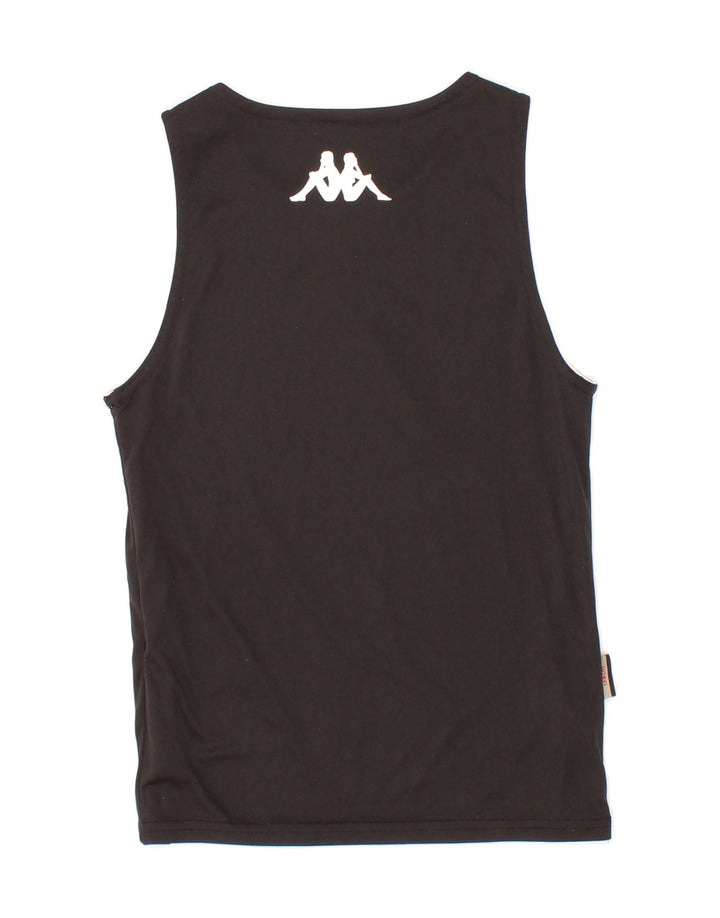 KAPPA Womens Reversible Vest Top UK 10 Small Black Colourblock Polyester Vintage Kappa and Second-Hand Kappa from Messina Hembry 