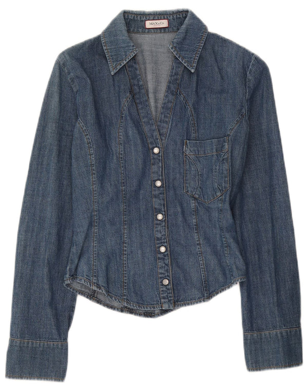 Max & Co. Camisa vaquera para mujer UK 8 Small Blue Cotton