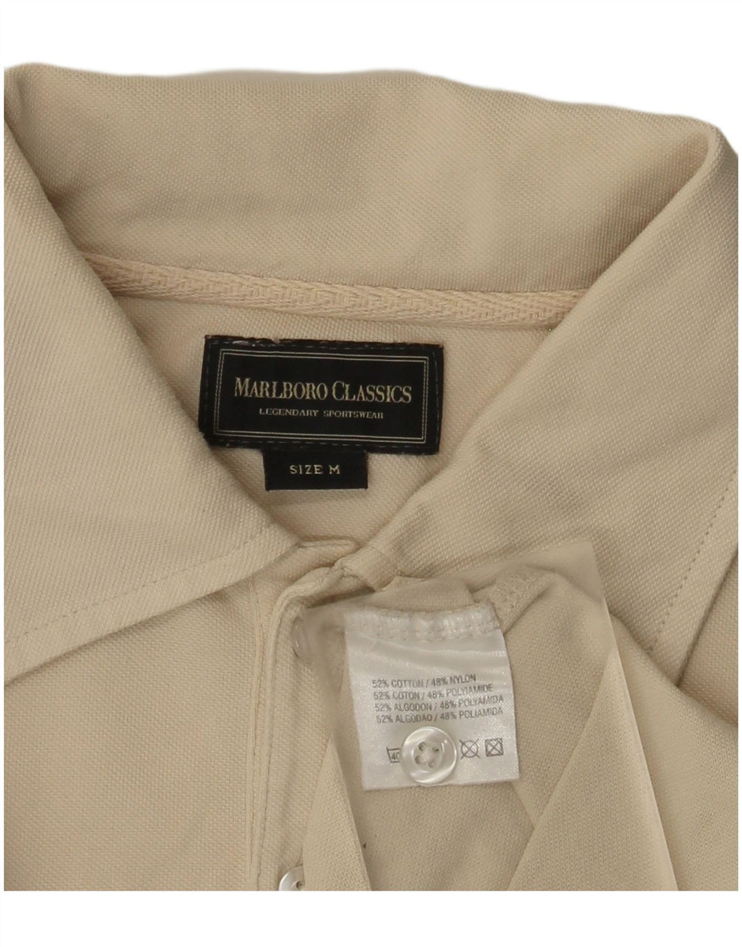 Marlboro Classics Poloshirt til mænd Medium Off White Bomuld
