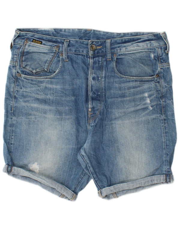 G-Star Mens Denim Shorts W32 Medium Blue Cotton