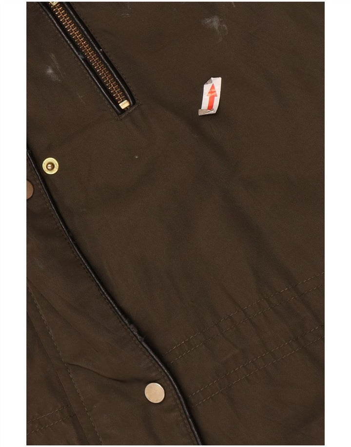Oasis Dame Hooded Parka Jacket UK 14 Medium Khaki Polyester