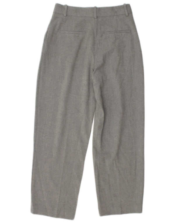 Zara Dame Loose Fit Casual Bukser XS W25 L27 Grå Polyester
