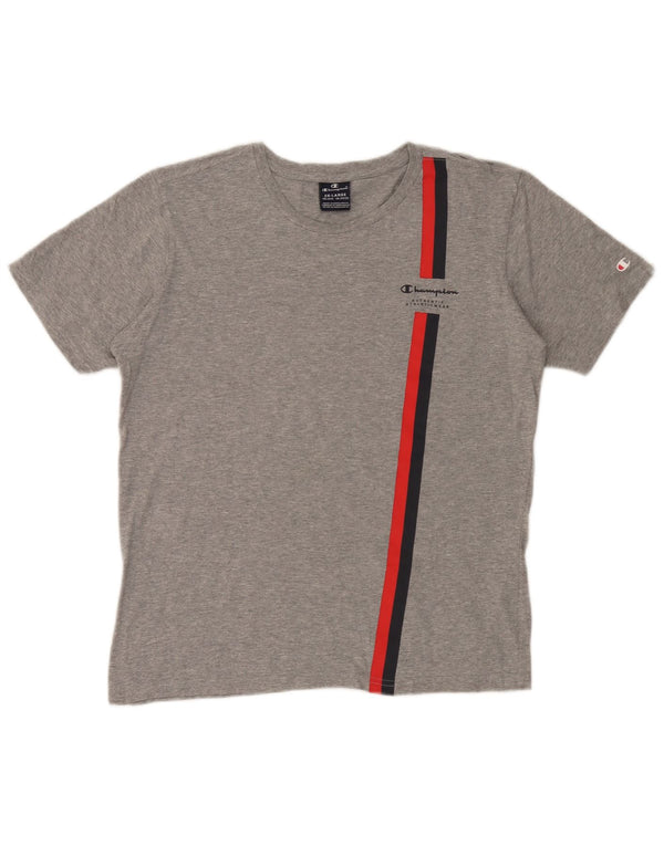 Champion T-Shirt für Jungen, 15–16 Jahre, 2XL, grau gestreift