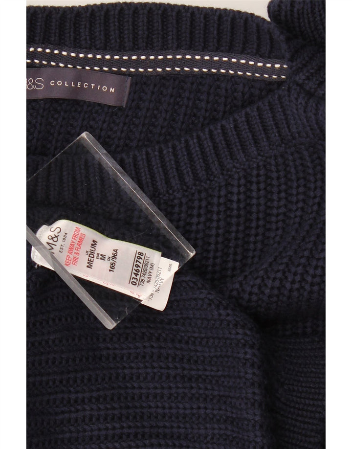 Marks & Spencer Womens Crew Neck Jumper Sweater UK 14 Medium Navy Blue