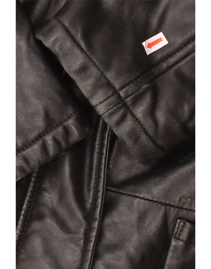 VINTAGE Womens Leather Jacket UK 14 Large Black Leather Vintage Vintage and Second-Hand Vintage from Messina Hembry 