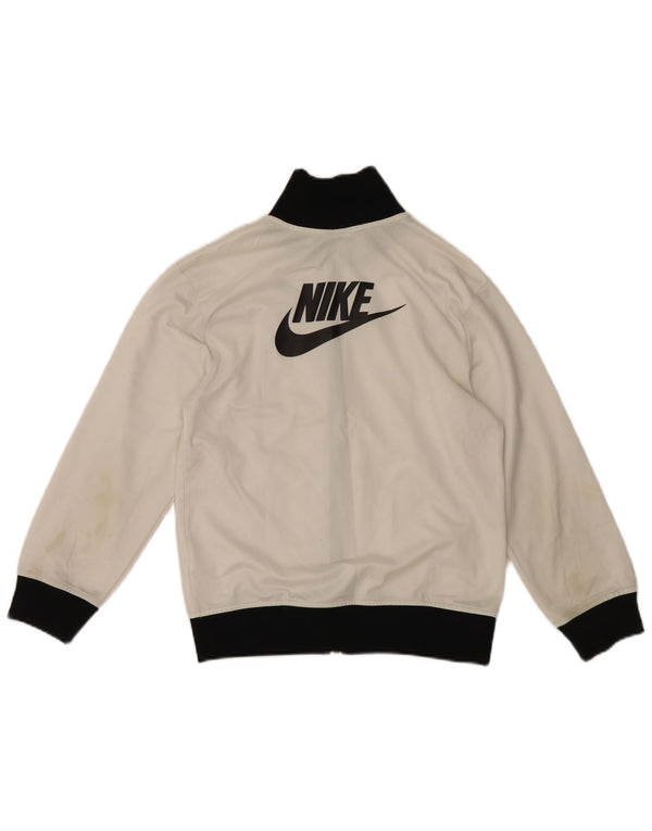Nike Boys Tracksuit Top Jacket 10-11 Years Medium White Colourblock Sports