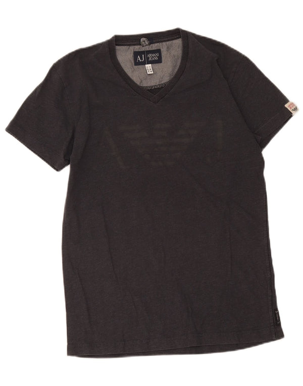 Armani Jeans Camiseta gráfica para mujer Top UK 6 XS Gris
