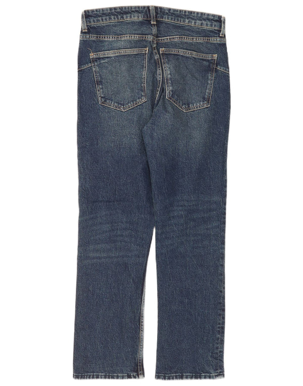 Zara Damen Straight Jeans EU 40 Medium W30 L28 Marineblau