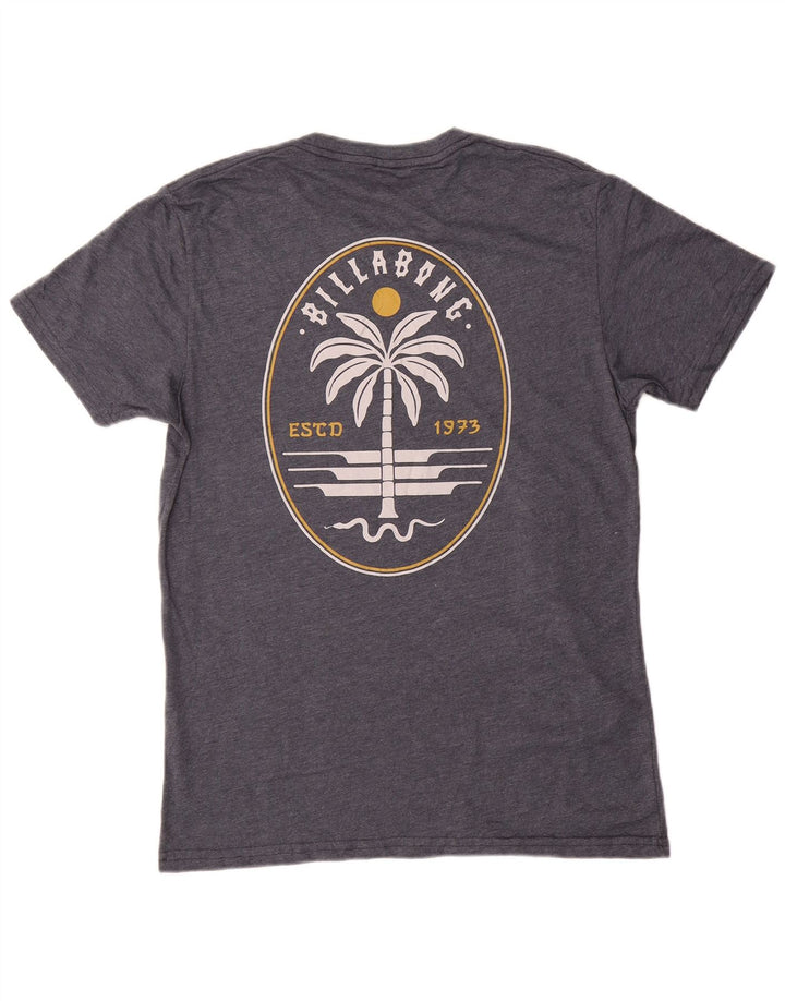 Billabong Mens Graphic T-Shirt Top Medium Navy Blue Cotton