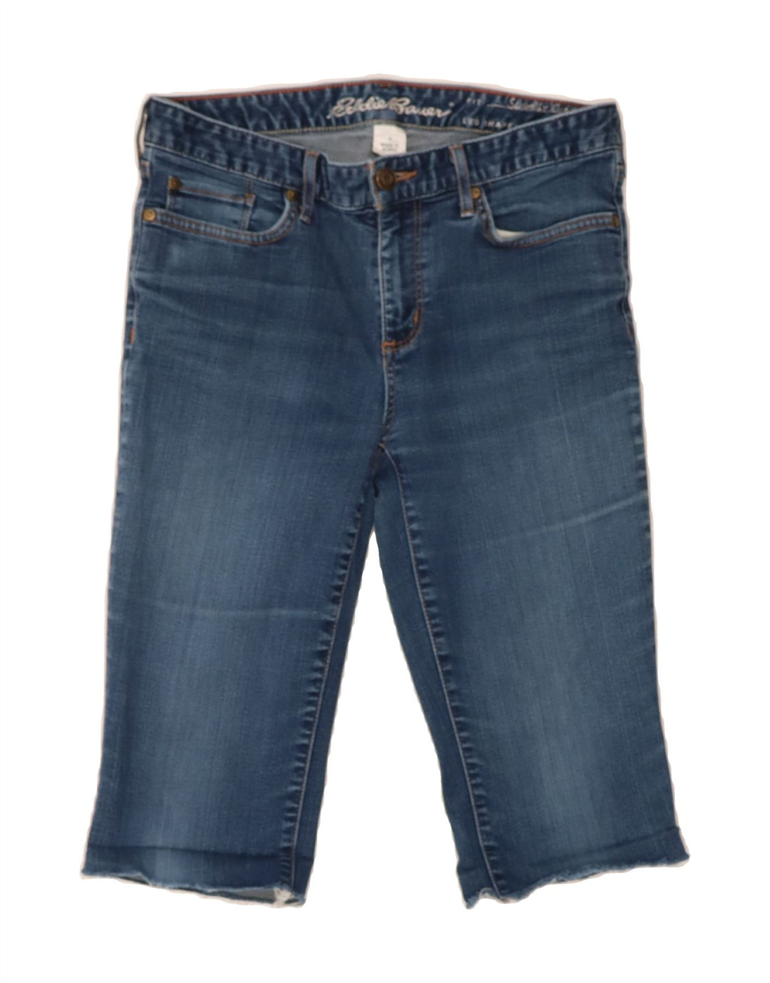 EDDIE BAUER Womens Slightly Curvy Denim Shorts US 8 Medium W30  Blue Vintage Eddie Bauer and Second-Hand Eddie Bauer from Messina Hembry 