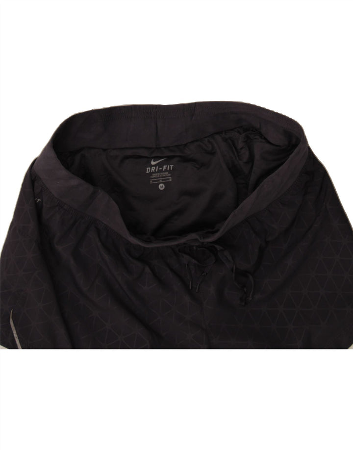 NIKE Womens Dri Fit Sport Shorts UK 14 Medium Black Geometric Polyester Vintage Nike and Second-Hand Nike from Messina Hembry 
