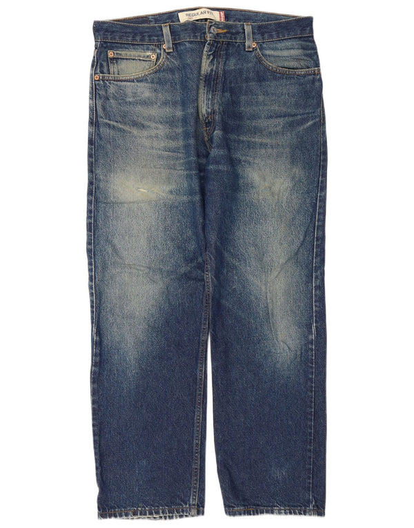 Levi's Mens 505 Regular Fit Straight Jeans W36 L30 Blue Cotton