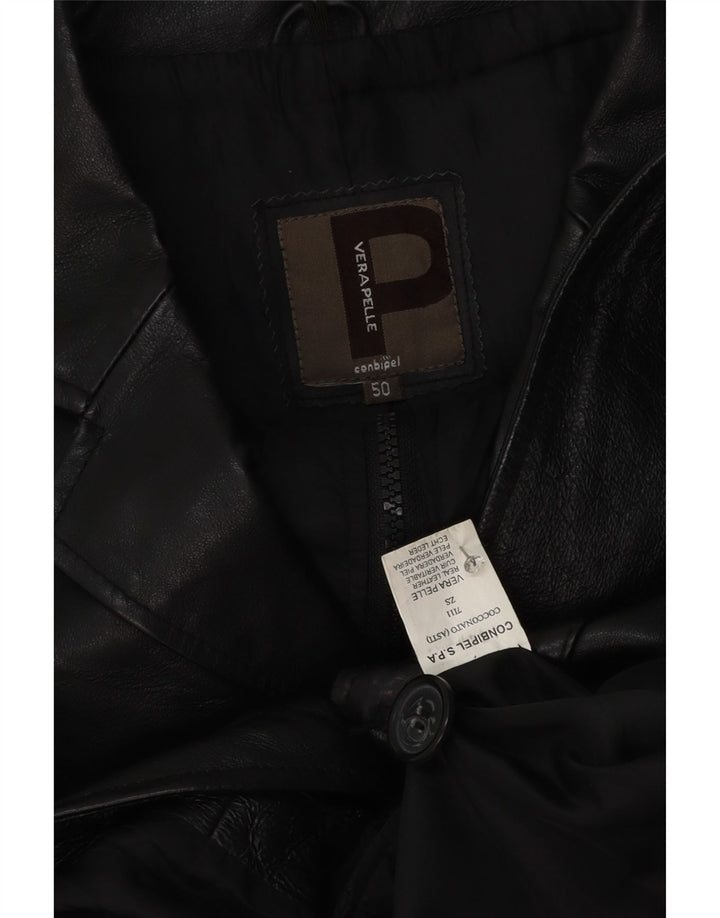 Jachetă pentru bărbați Conbipel din piele cu 3 nasturi IT 50, mare, neagră