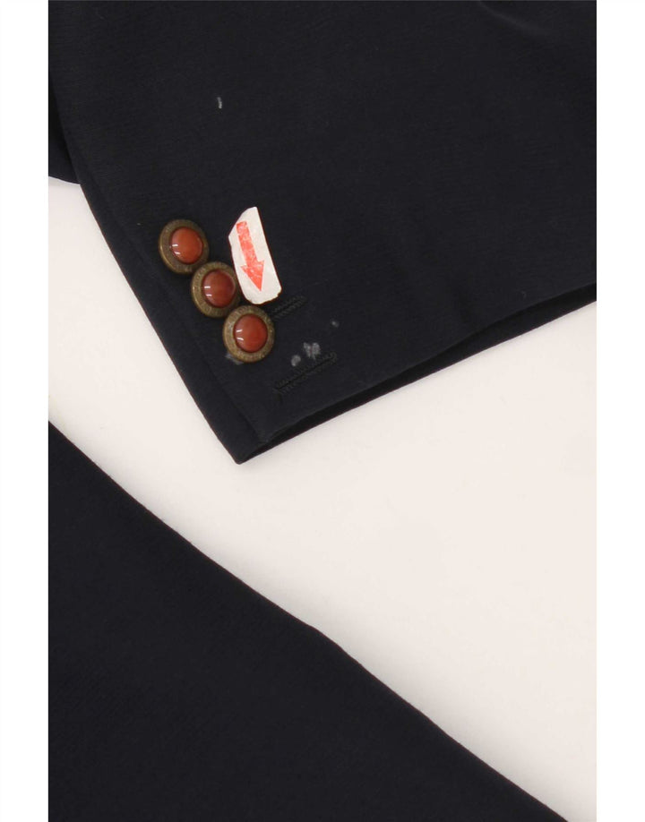 Carlo Pignatelli Mens 2 Button Blazer Jacket IT 58 4XL Navy Blue Wool