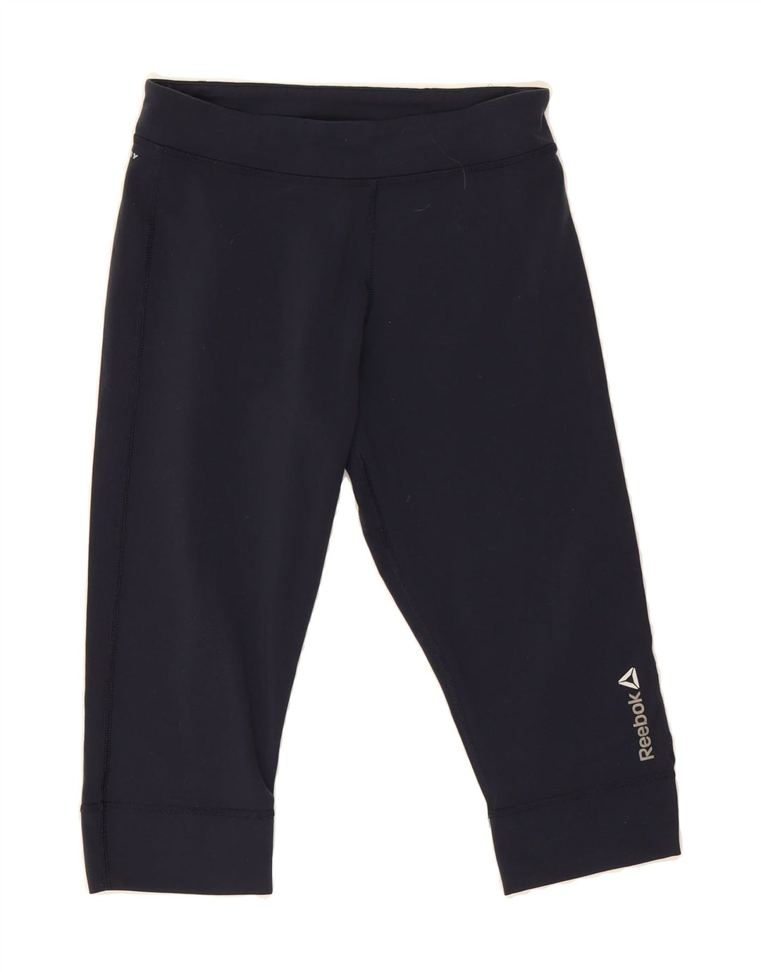 REEBOK Womens Capri Leggings UK 10 Small  Navy Blue Vintage Reebok and Second-Hand Reebok from Messina Hembry 