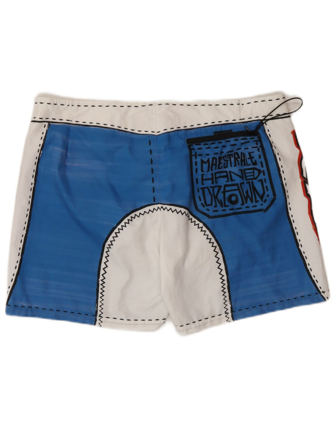 Pantaloni scurți de înot grafic RRD pentru bărbați, mari, albastru, poliester color bloc