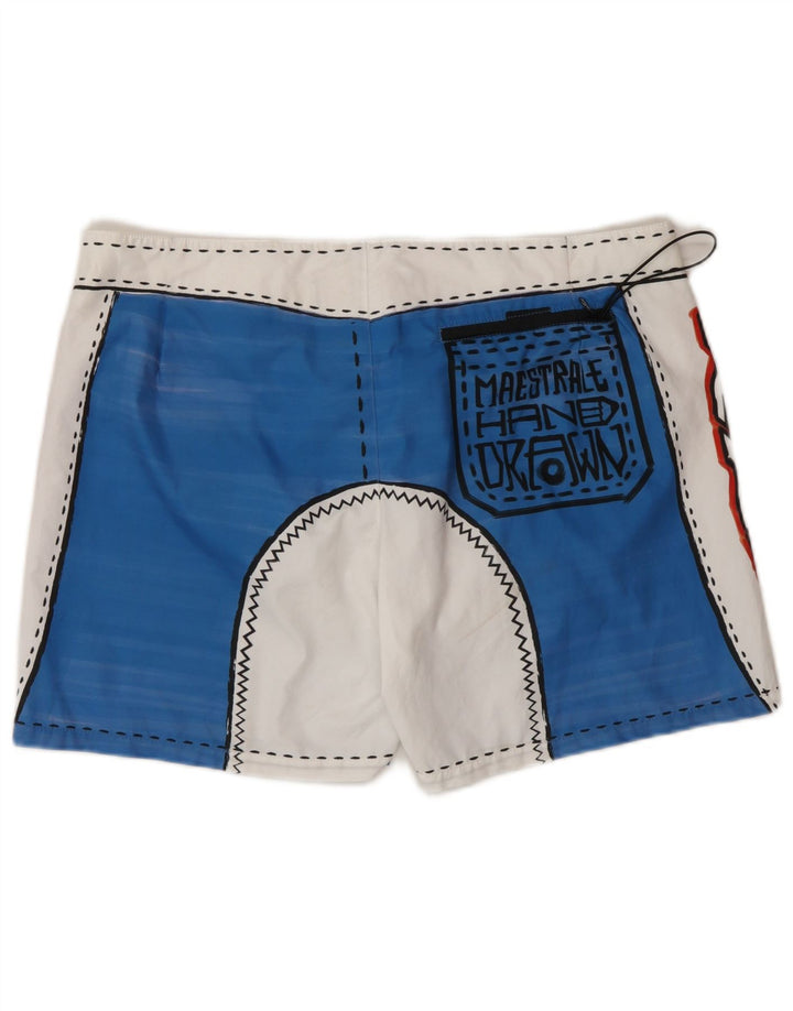 Pantaloni scurți de înot grafic RRD pentru bărbați, mari, albastru, poliester color bloc
