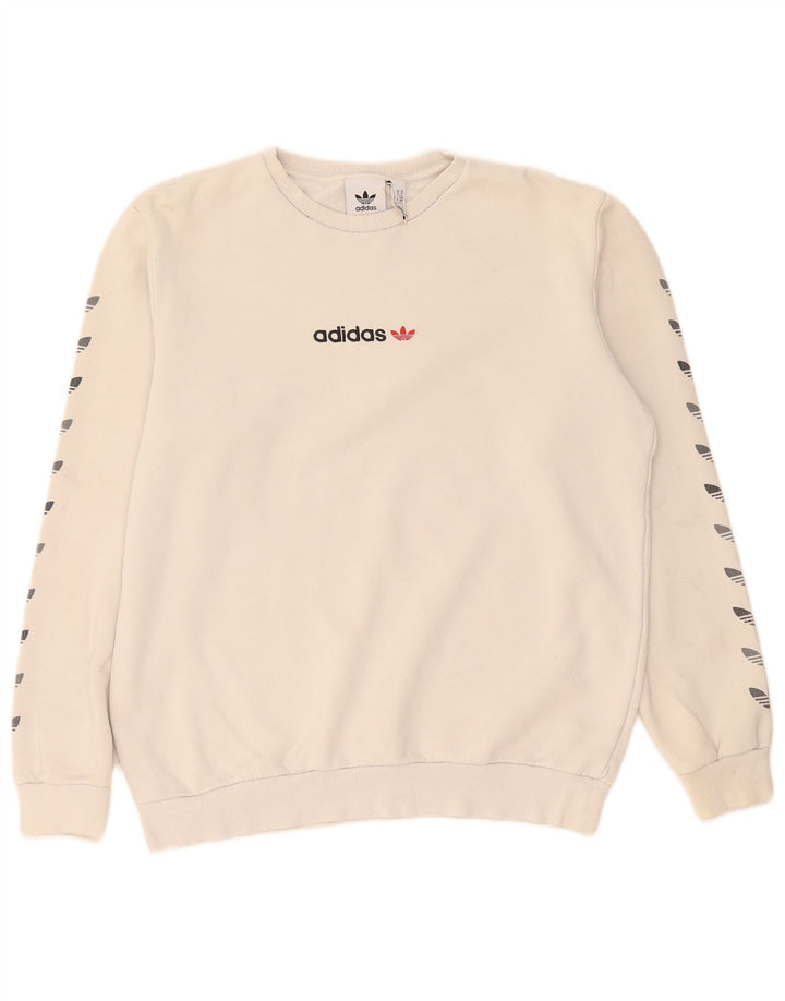 Adidas Herre grafisk sweatshirt Jumper Medium Beige Bomuld