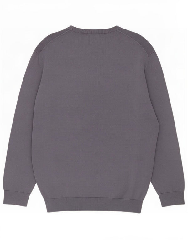 Zara Mens Boat Neck Jumper Sweater Large Purple Cotton