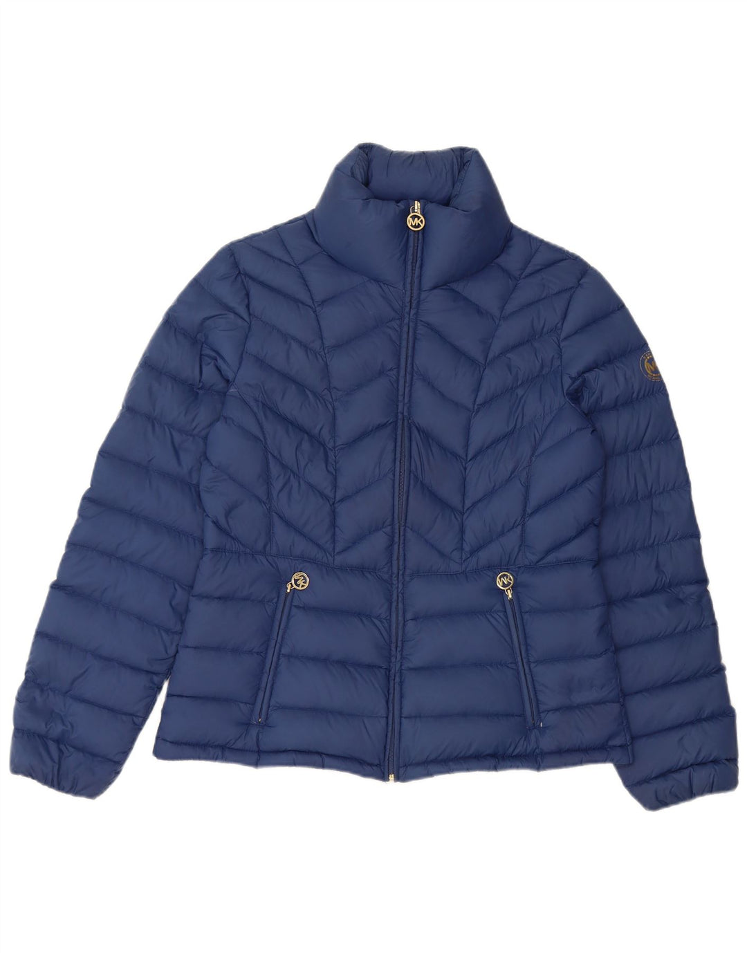 MICHAEL KORS Womens Padded Jacket UK 14 Medium Navy Blue Nylon