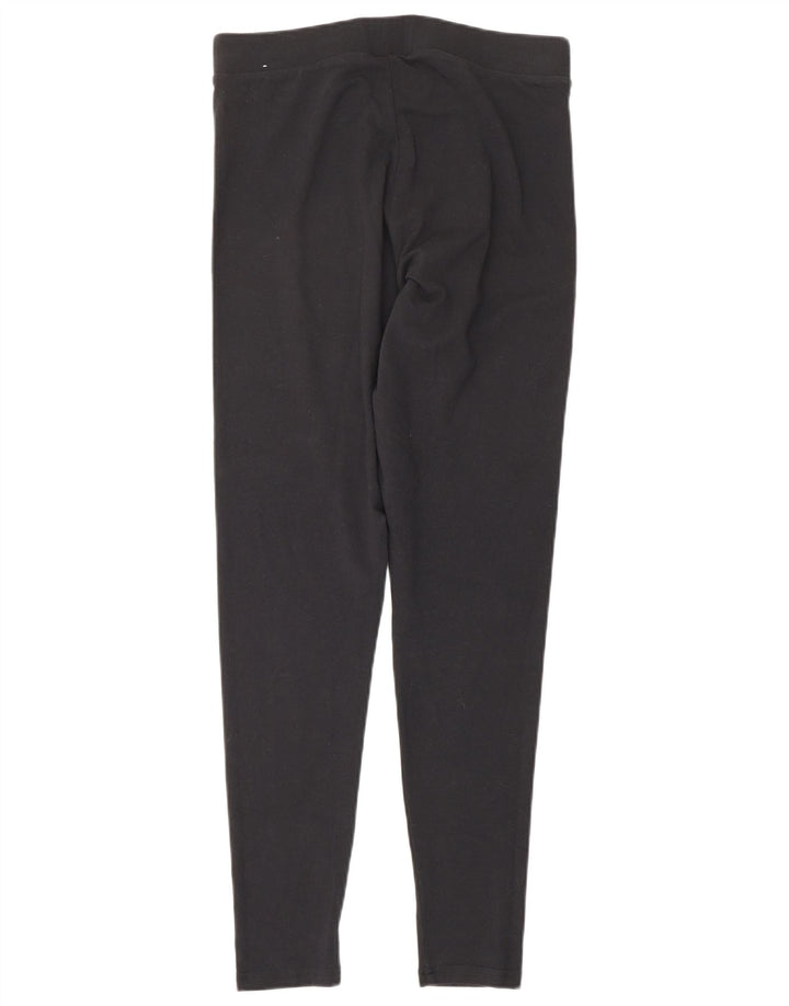 ADIDAS Womens Leggings UK 14 Medium Black Cotton