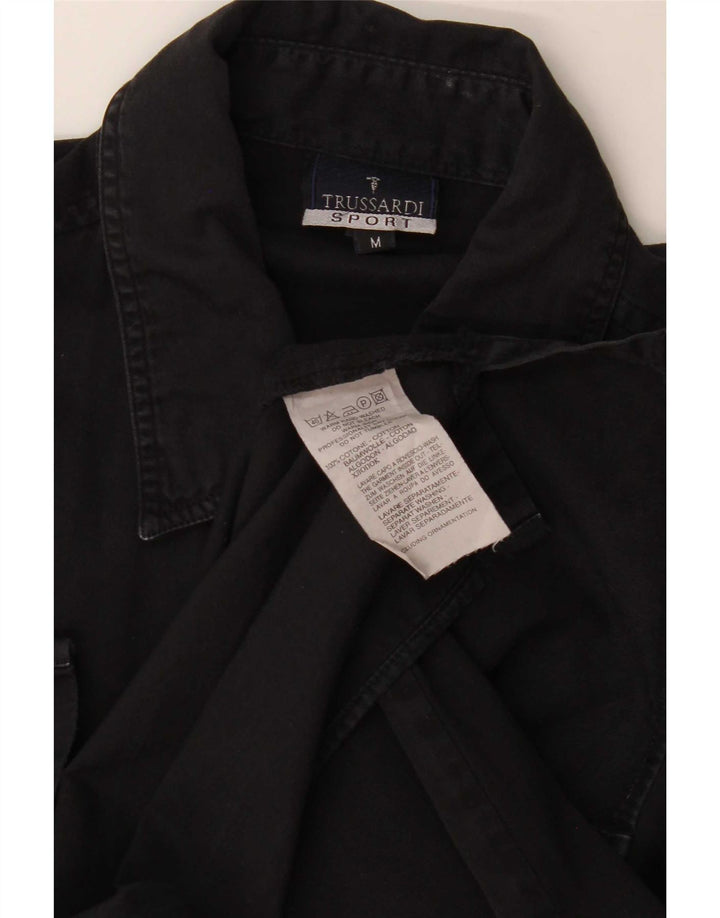 Trussardi Mens Denim Shirt Medium Black Cotton