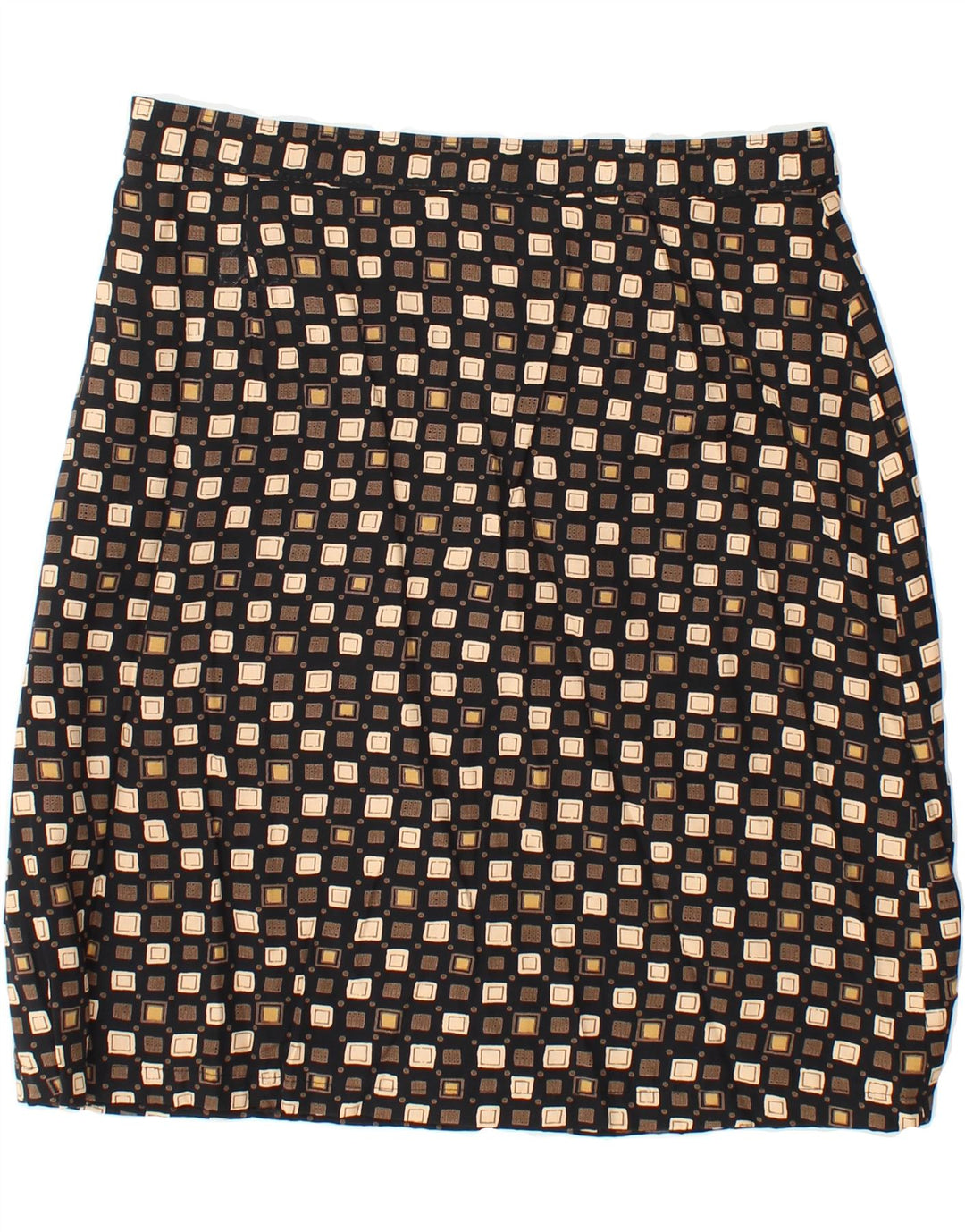 NO PROBLEM Womens Pencil Skirt W30 Medium  Brown Geometric Viscose Vintage No Problem and Second-Hand No Problem from Messina Hembry 