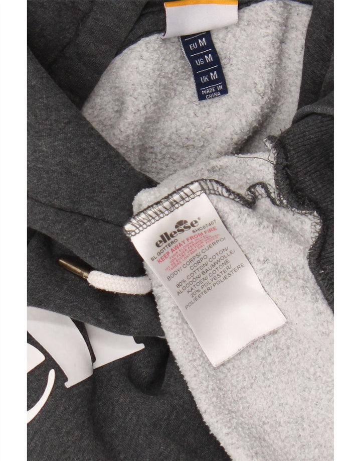 Ellesse Herren-Kapuzenpullover mit Grafik, mittelgraue Baumwolle