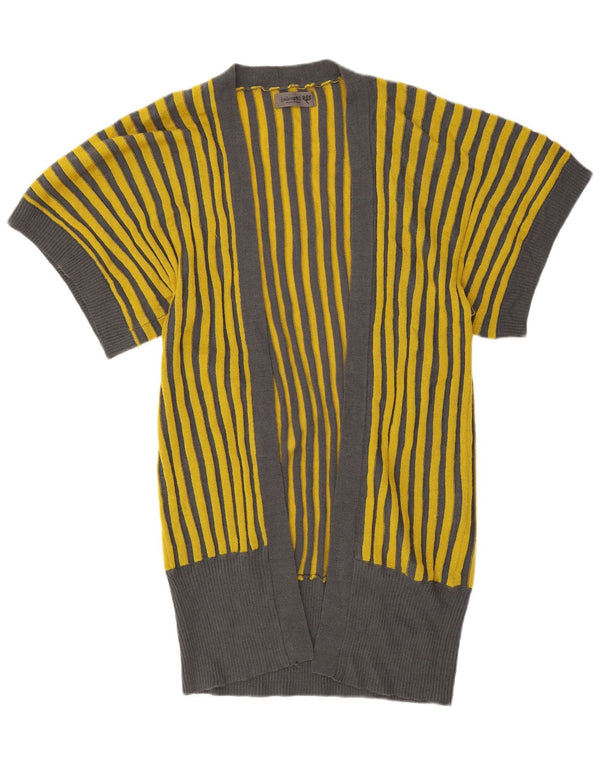 Numph Womens Oversized Longline Cardigan Sweater UK 6 XS Yellow Striped