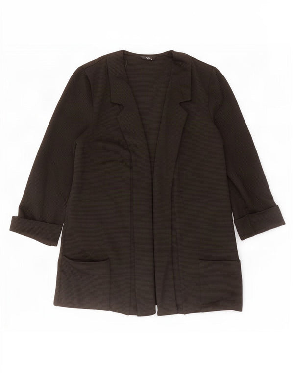 M&Co Damen-Cardigan-Oberteil mit 3/4-Ärmeln, UK-Gr. 14, Mittelschwarzes Polyester
