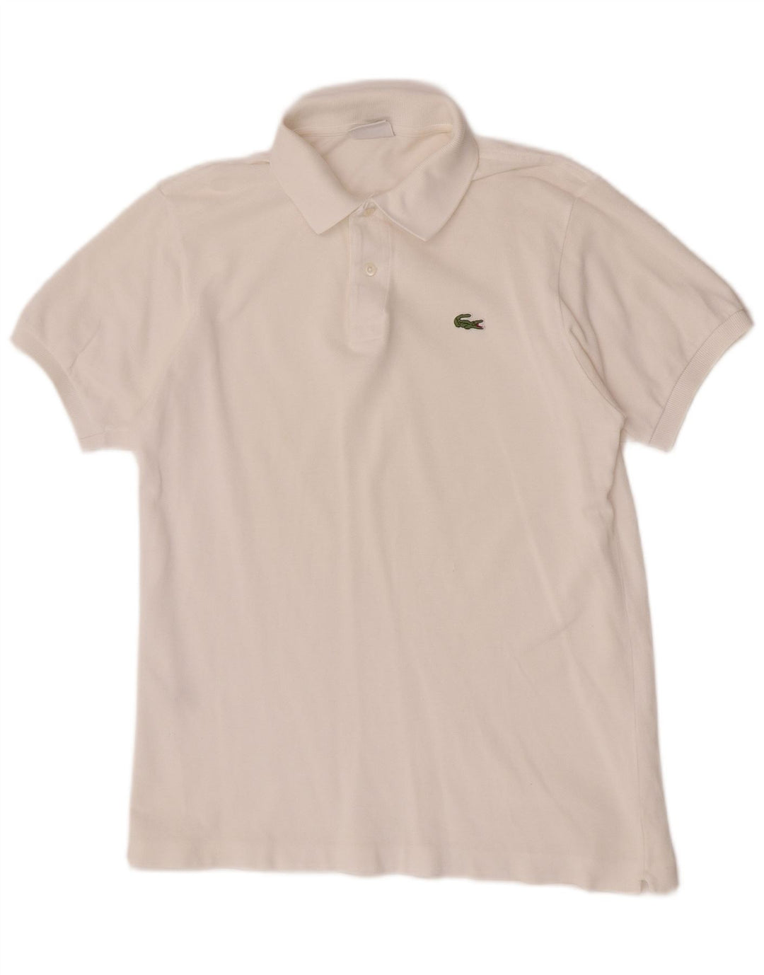 Lacoste Mens Polo Shirt Size 4 Medium White Cotton