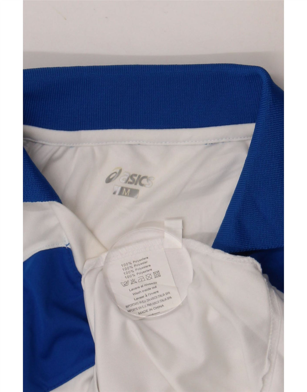 ASICS Polo para hombre poliéster color block medio blanco