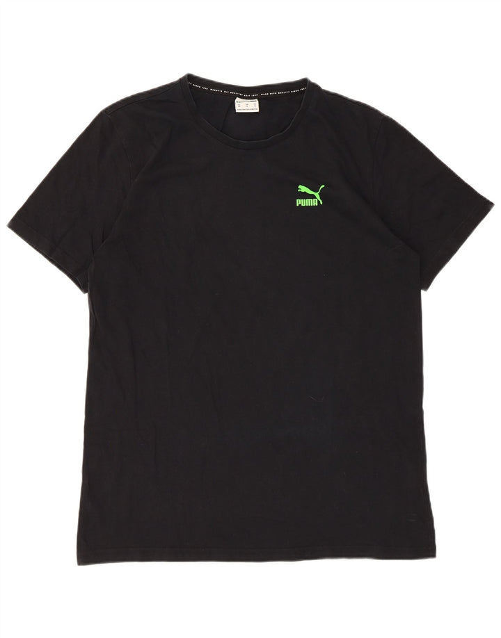 Puma Mens Graphic T-Shirt Top Medium Black Cotton