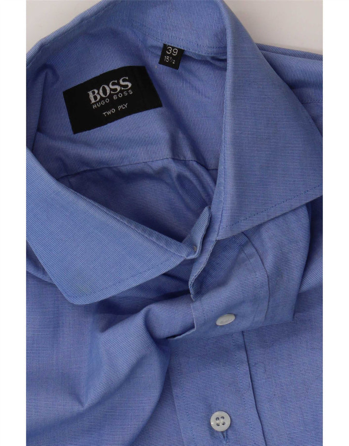 Hugo Boss Mens Shirt Size 39 15 1/2 Medium Blue Cotton