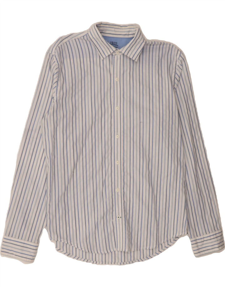 IZOD Mens Slim Fit Shirt Large White Striped Cotton Vintage Izod and Second-Hand Izod from Messina Hembry 