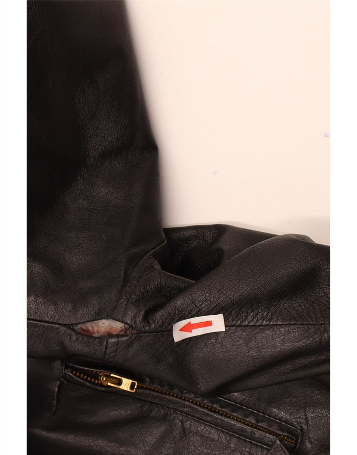 Giacca in pelle vintage da uomo IT 52 XL in pelle nera