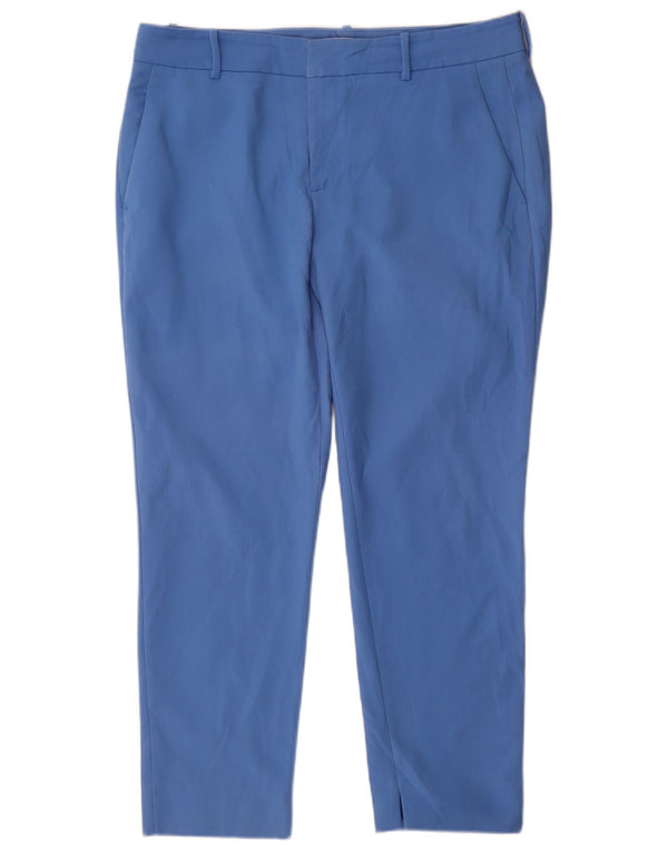 Zara Calça Chino Feminina Slim EU 44 XL W34 L28 Azul Algodão