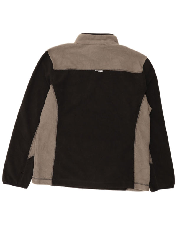 Dickies Mens Zip Neck Fleece Jumper XL Black Colourblock Polyester