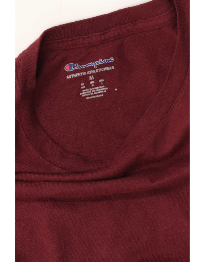 Champion Mens T-Shirt Top Medium Burgundy