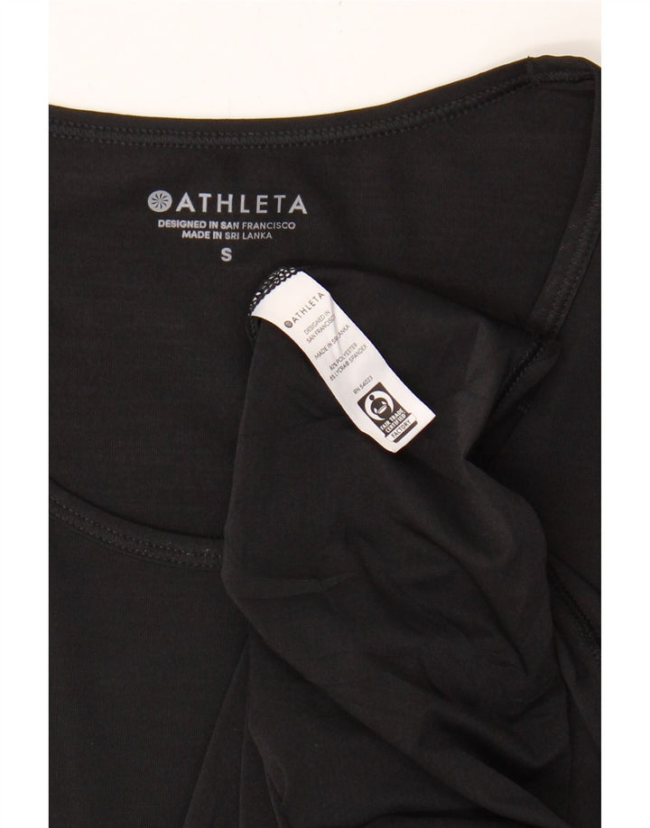 ATHLETA Womens T-Shirt Top UK 10 Small Black Polyester Vintage Athleta and Second-Hand Athleta from Messina Hembry 
