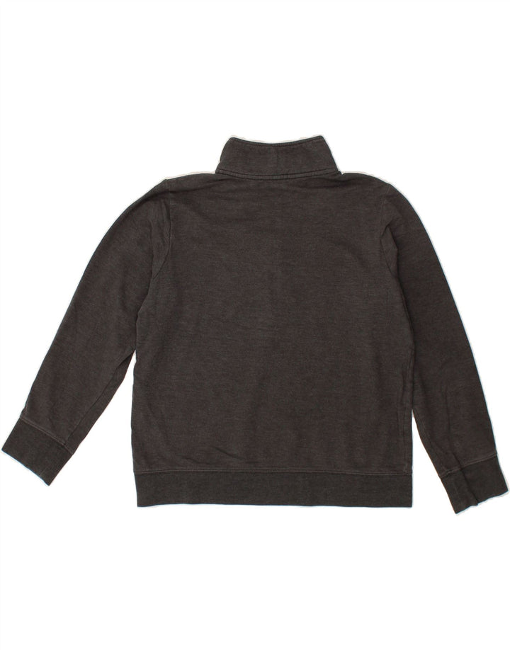 EDDIE BAUER Womens Zip Neck Sweatshirt Jumper UK 14 Medium Grey Cotton Vintage Eddie Bauer and Second-Hand Eddie Bauer from Messina Hembry 