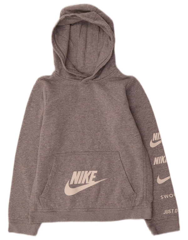 Nike Boys Graphic Hoodie Džemper 12-13 godina veliki sivi flekasti pamuk