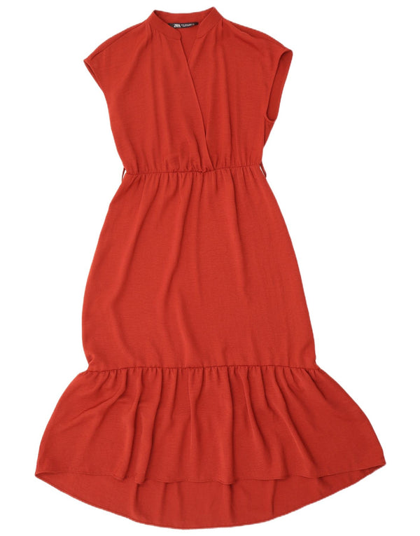 Vestito lungo senza maniche da donna Zara UK 6 XS rosso