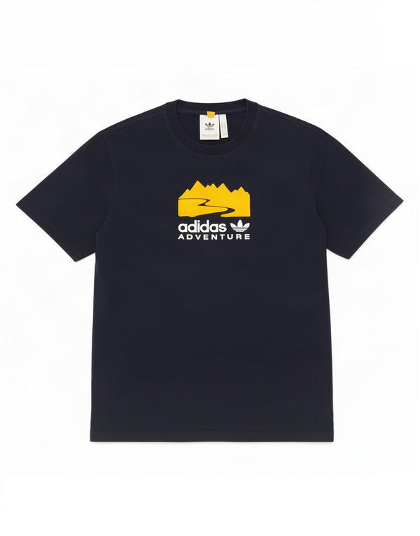 Adidas Mens Graphic T-Shirt Top Small Navy Blue