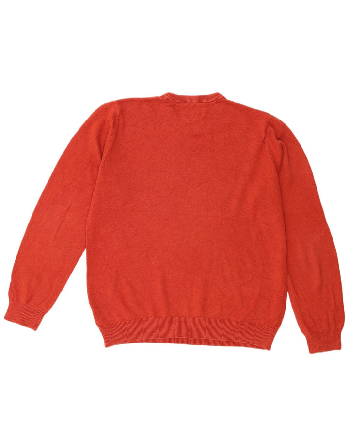 Maglione maglione girocollo da uomo Marks & Spencer in cotone arancione medio