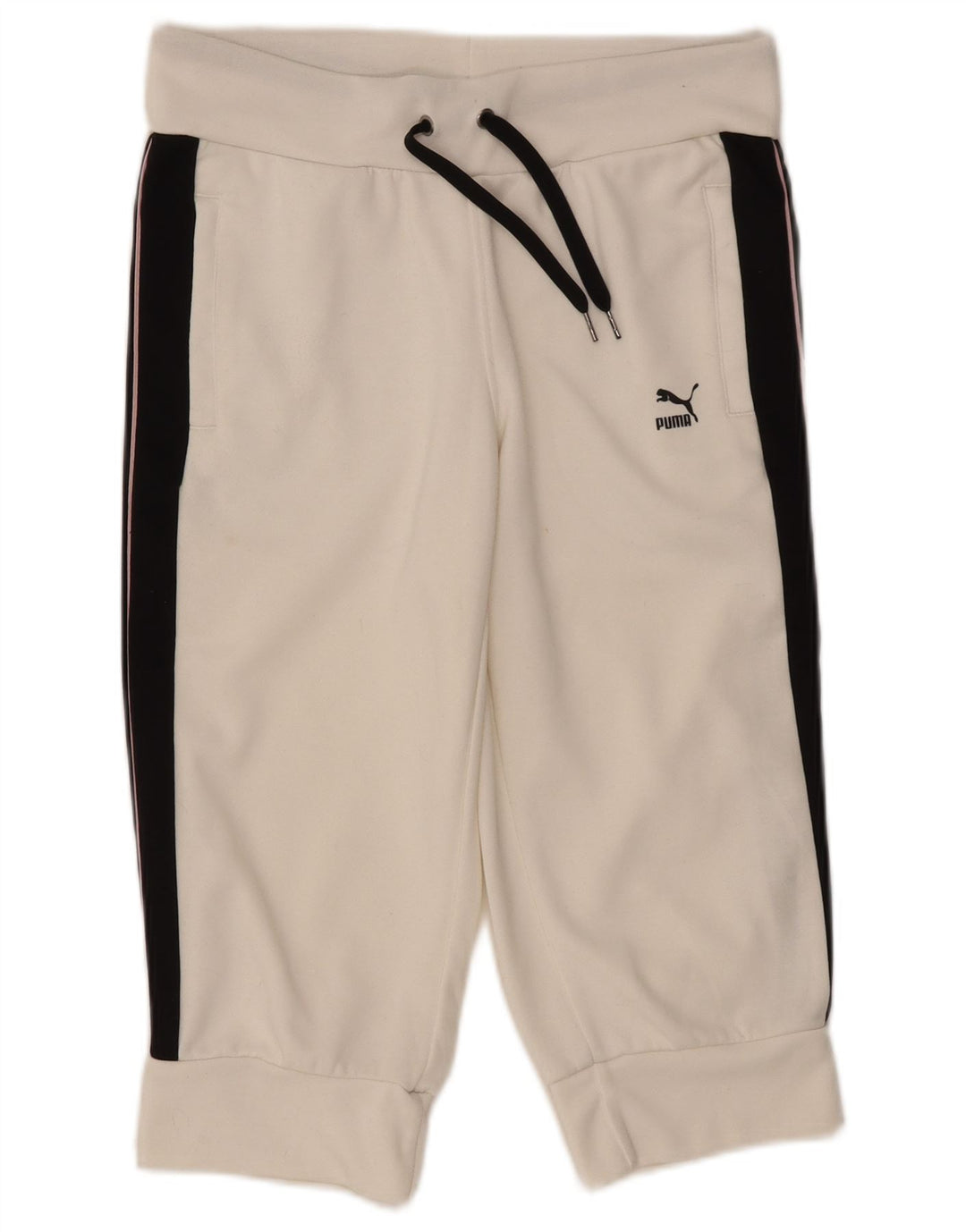 PUMA Womens Bermuda Sport Shorts UK 10 Small  White Colourblock Polyester
