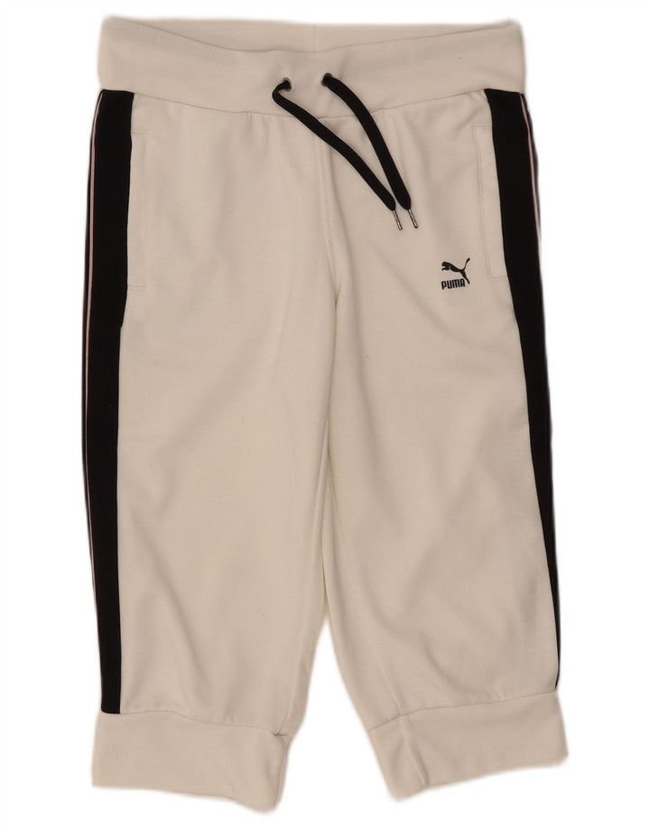 PUMA Womens Bermuda Sport Shorts UK 10 Small  White Colourblock Polyester
