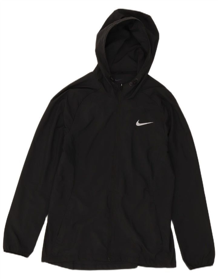 Giacca antipioggia con cappuccio da donna Nike UK 12 medio nero poliestere